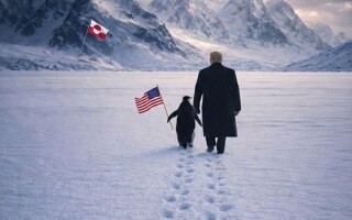 白宫发布特朗普与企鹅在格陵兰岛的AI生成图片