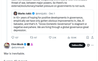 Elon Musk Predicts Inevitable World War